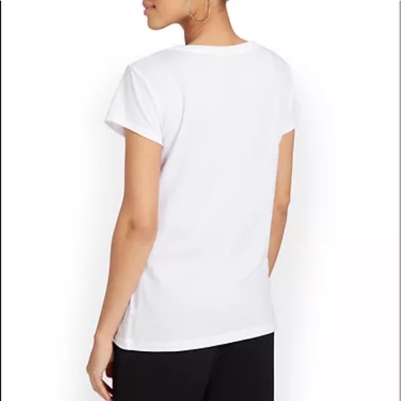 New York & Co. Metallic Silver Print Tee - Picture 2 of 3